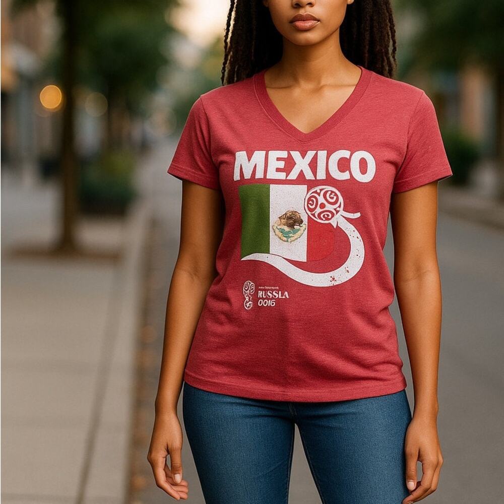 FIFA World Cup 2018 Official Mexico Russia Red T-shirt - Size L